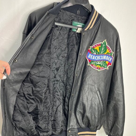 Roots Canada Vintage Mens leather Bomber varsity jacket Size XXL Beachcomber - Picture 5 of 8